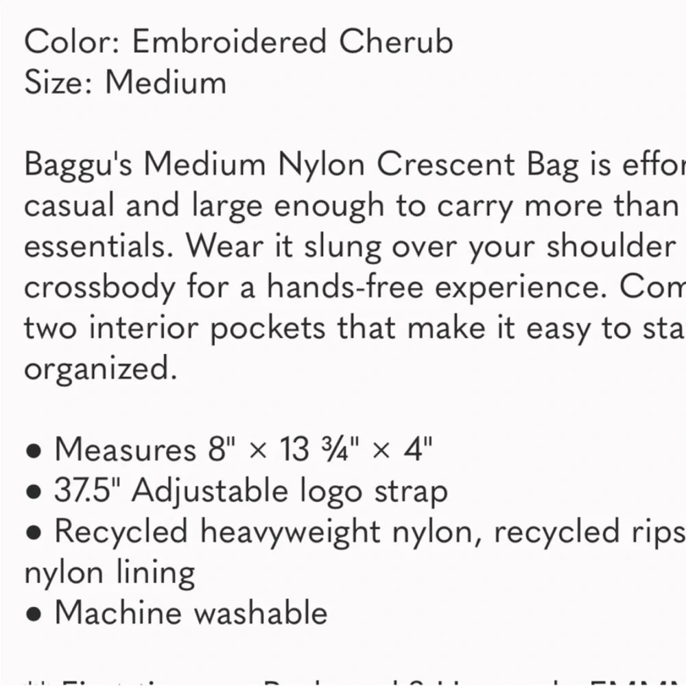 BAGGU NWT embroidered angel Cream Crossbody Bag - Picture 7 of 7